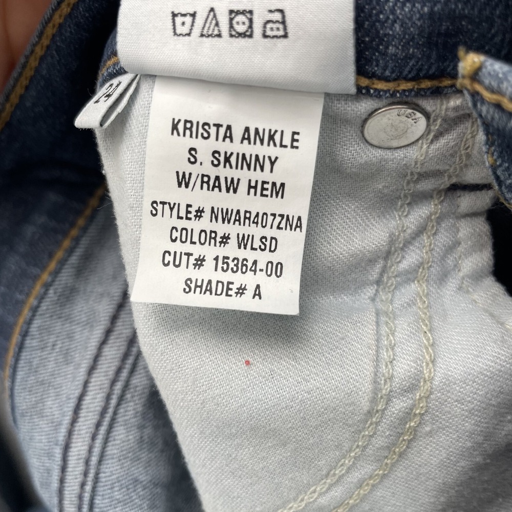 Skinny Pants LOT (2) Women 28 Crop Skinny Pants Y2k Academia Indie Stretch Denim - Picture 6 of 16